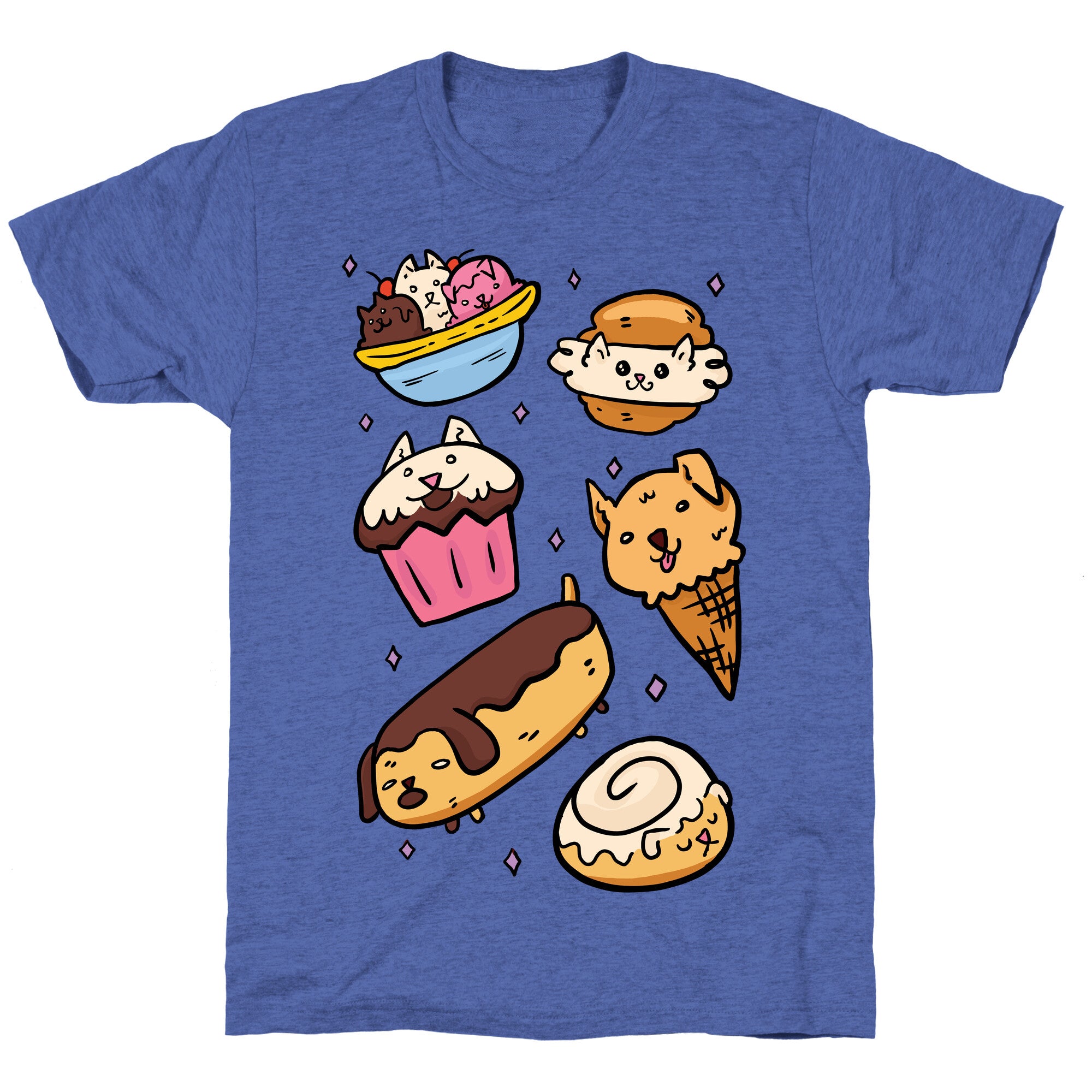 Kawaii Food Dogs Unisex Triblend Tee